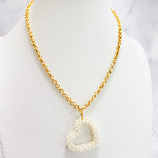 Heart Pearl Necklace