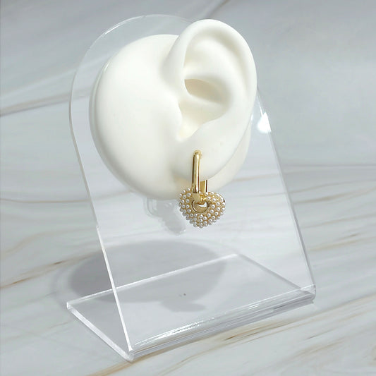 Pearl Heart Earrings