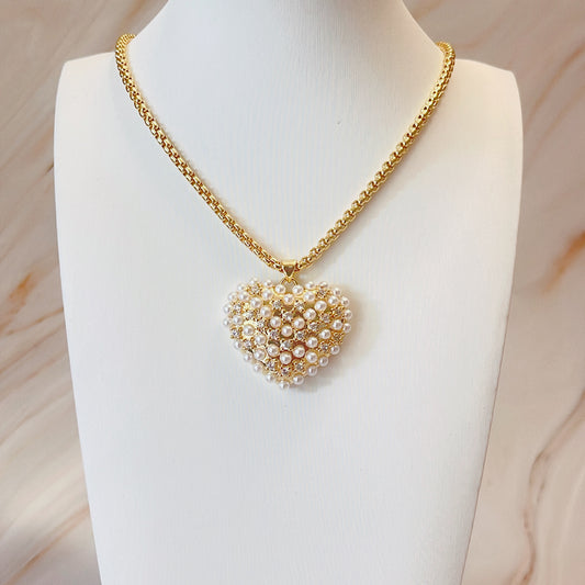 Heart Pearl Necklace