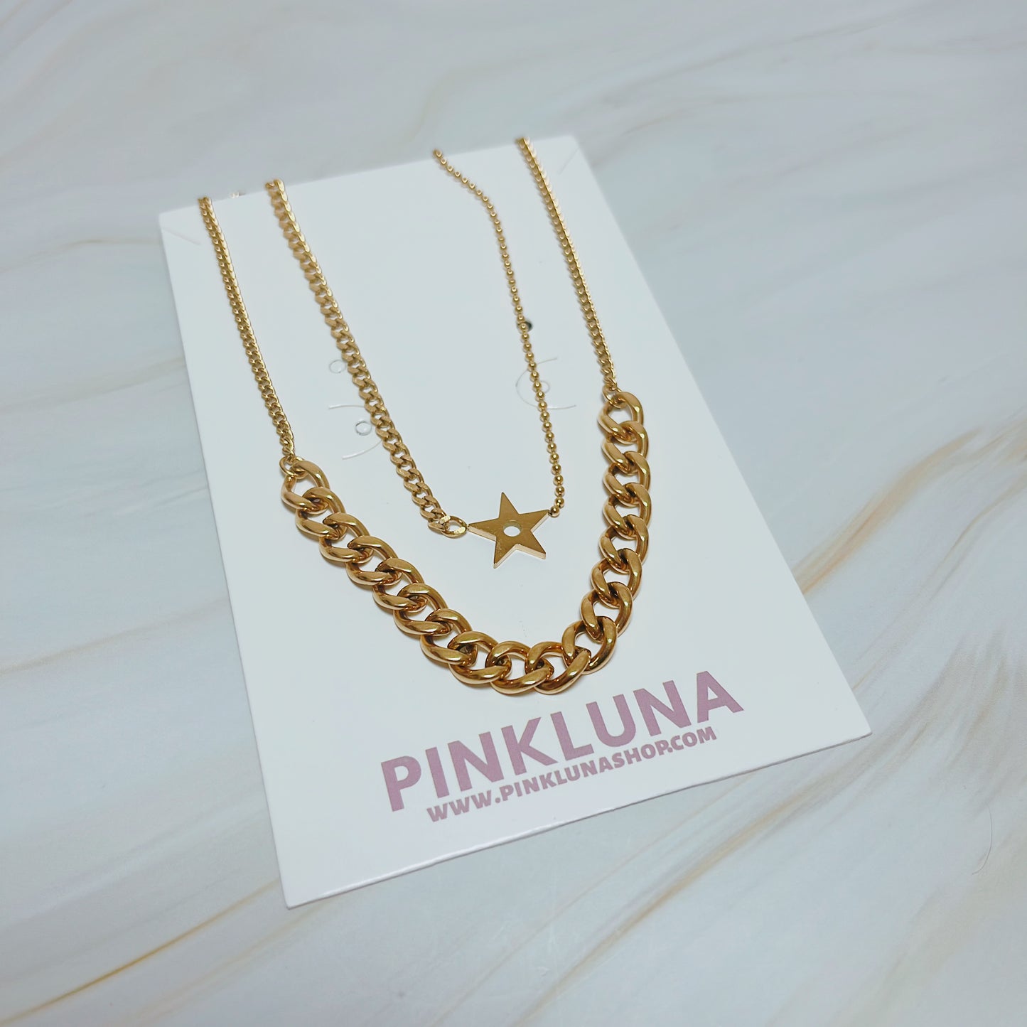 Star Double Chain Necklace