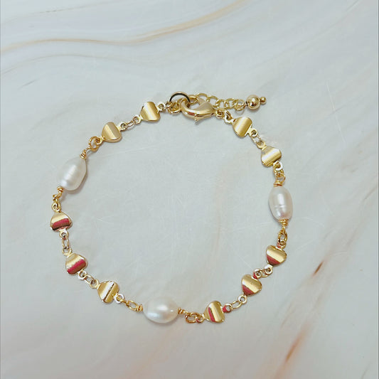 Love Heart Pearl Bracelet