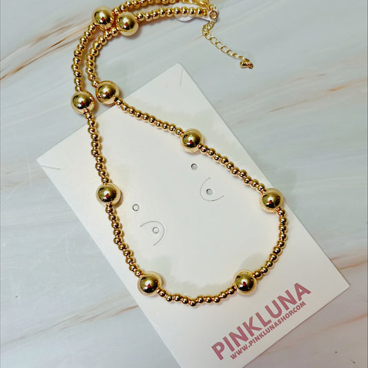 Gold Big Bead Necklace