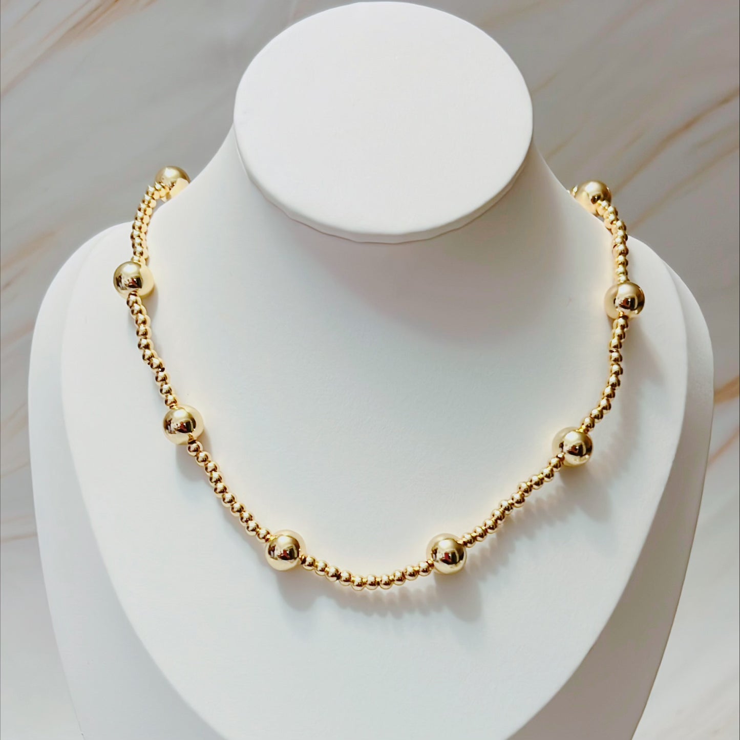 Gold Big Bead Necklace