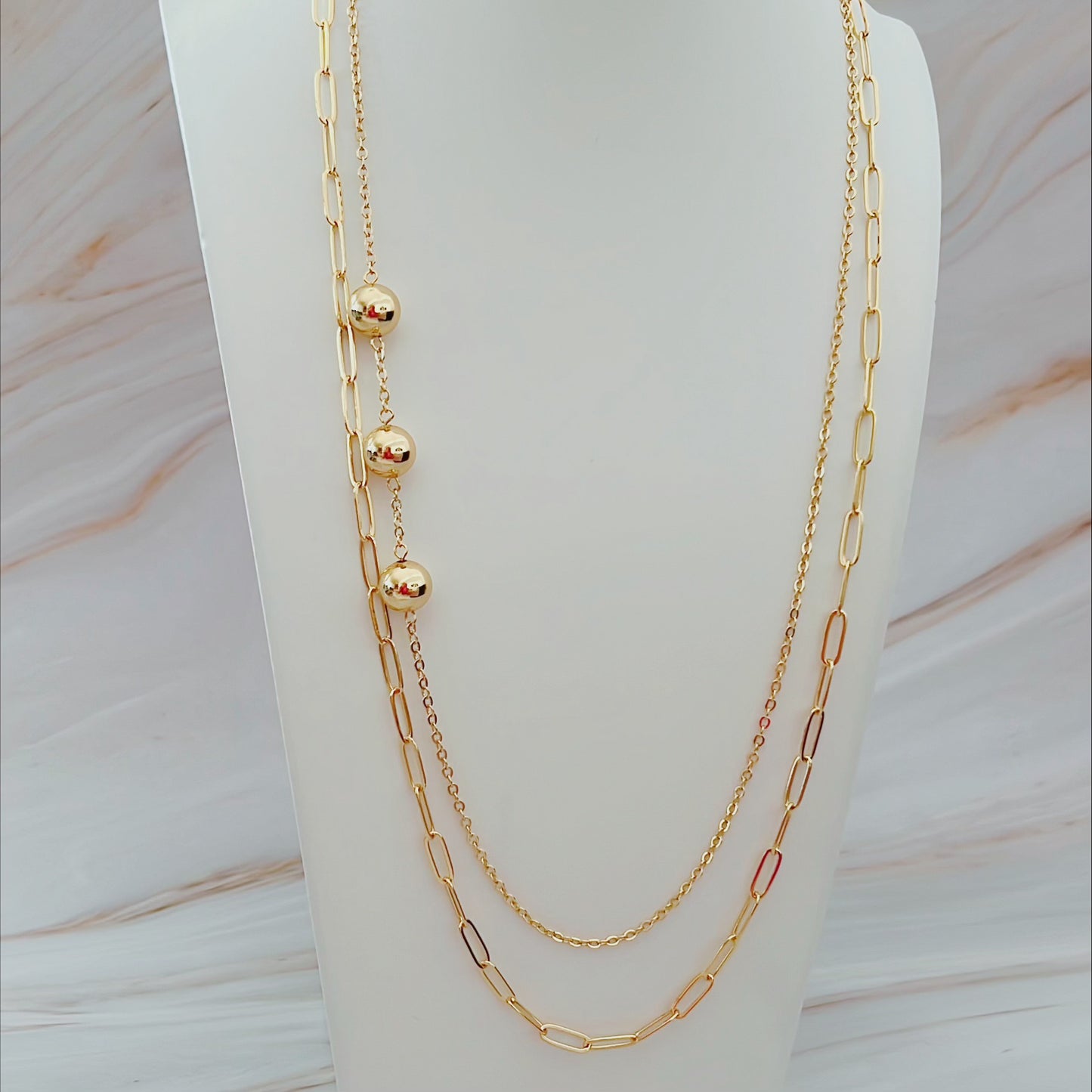 Double Long Beads Necklaces