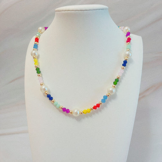 Cristal and Pearls Necklace