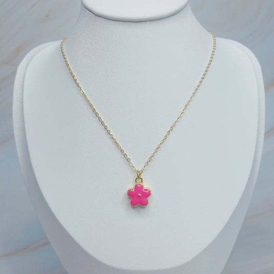 Pink Flower Necklace