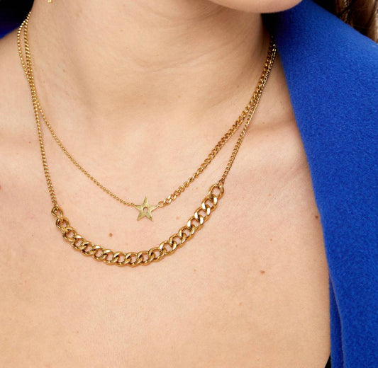 Star Double Chain Necklace
