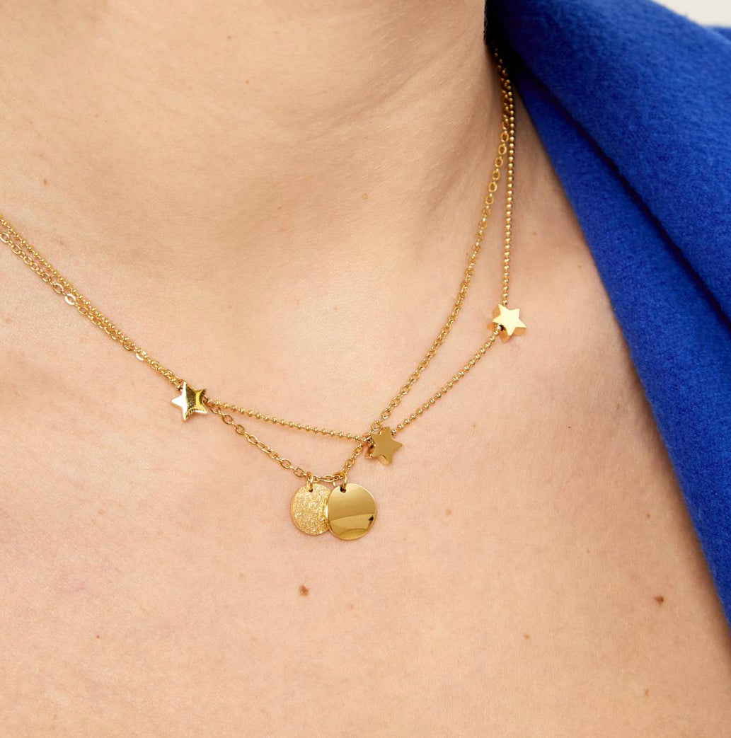 3 Stars Double Chain Necklace