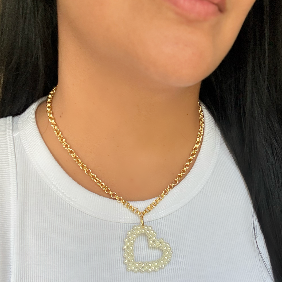 Heart Pearl Necklace
