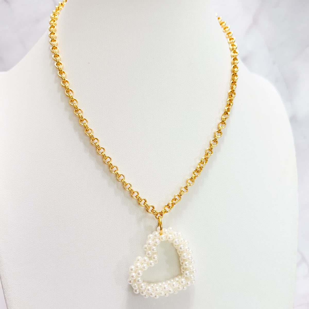 Heart Pearl Necklace