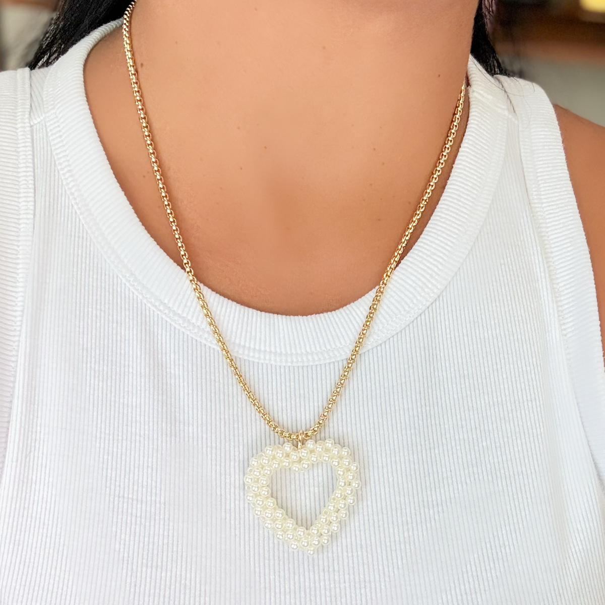 Heart Pearl Necklace