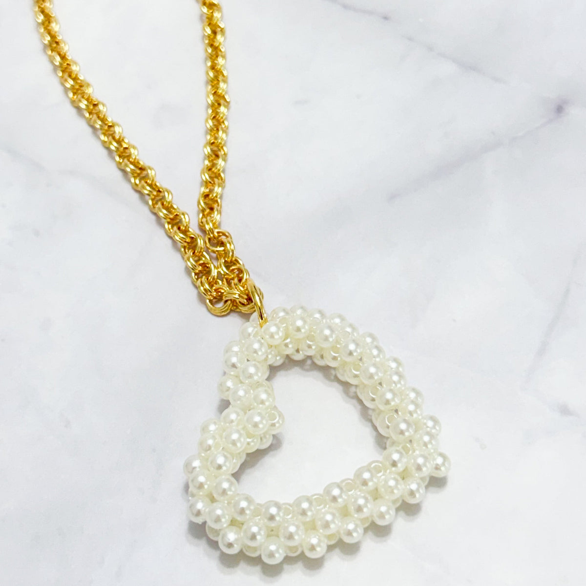Heart Pearl Necklace