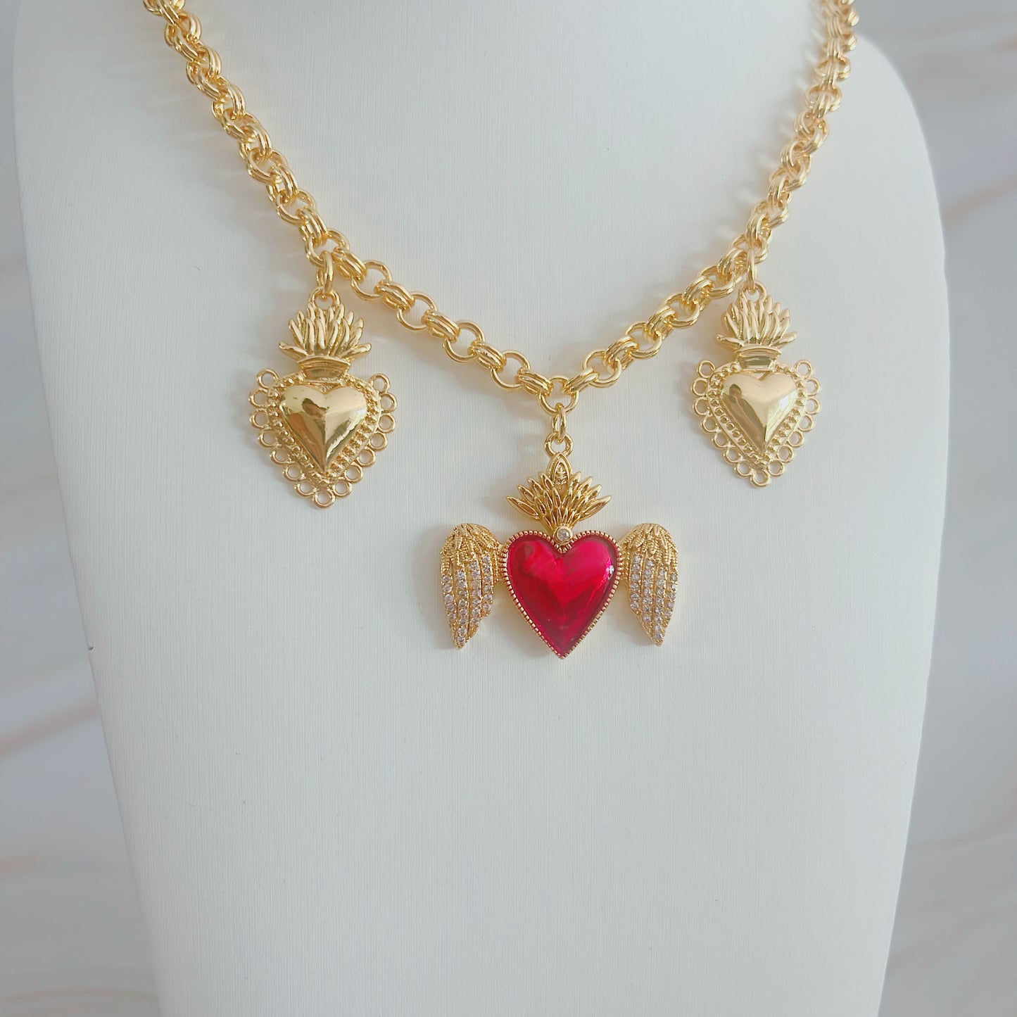 Red heart necklace