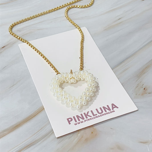 Heart Pearl Necklace