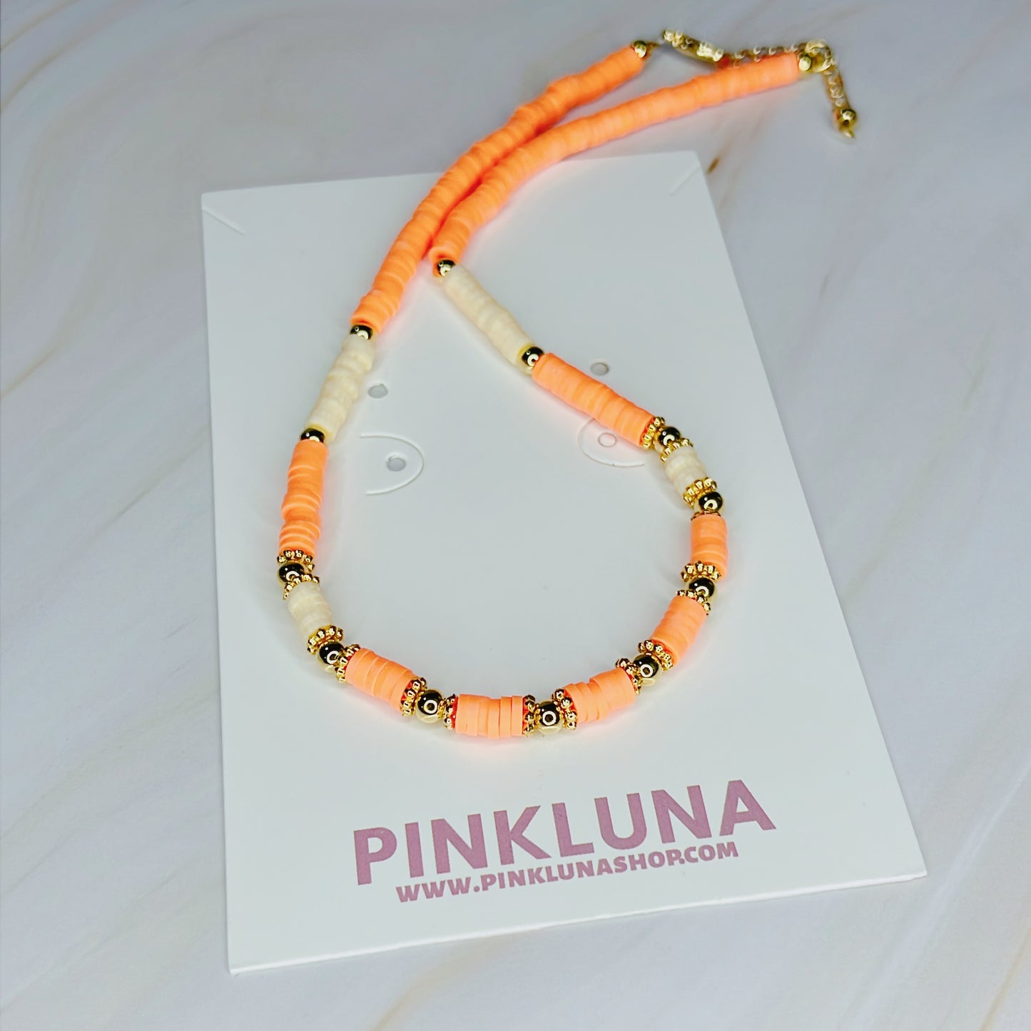 Orange Rubber  Necklace