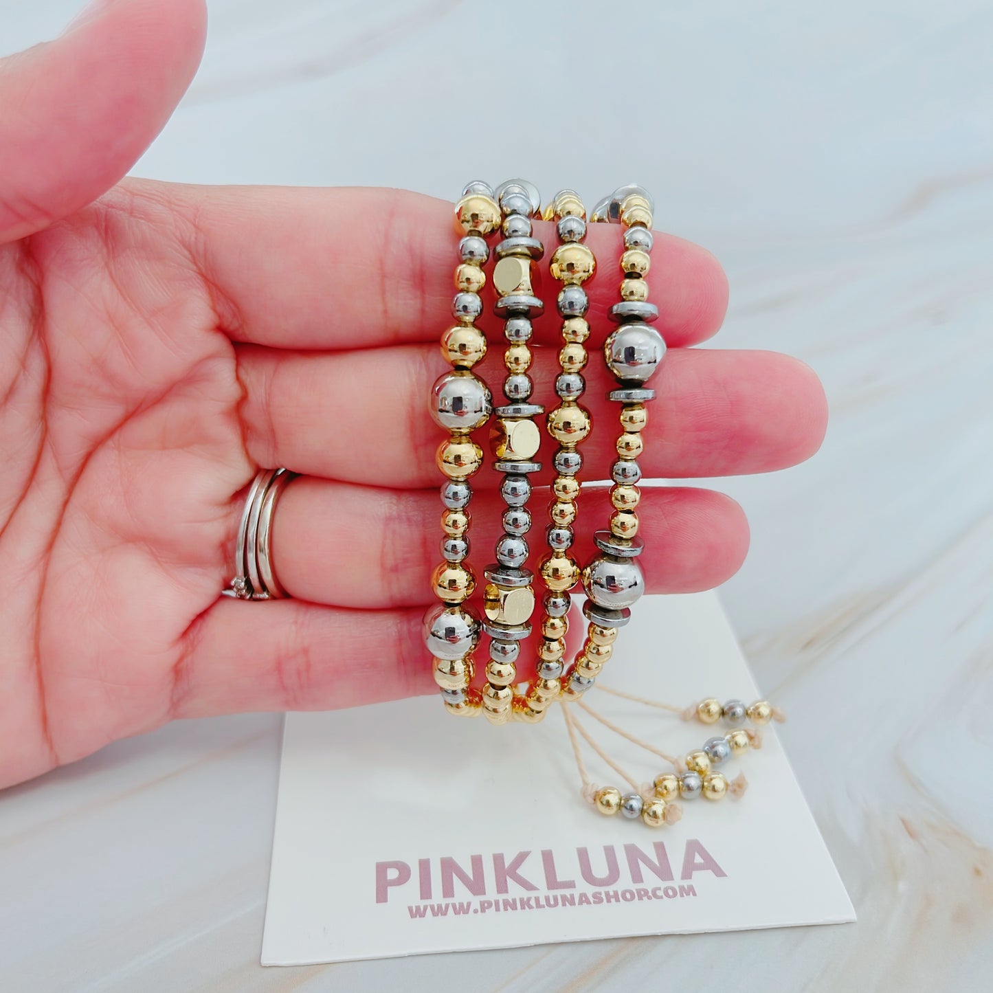 Gold and Silver Colors Bead Bracelet