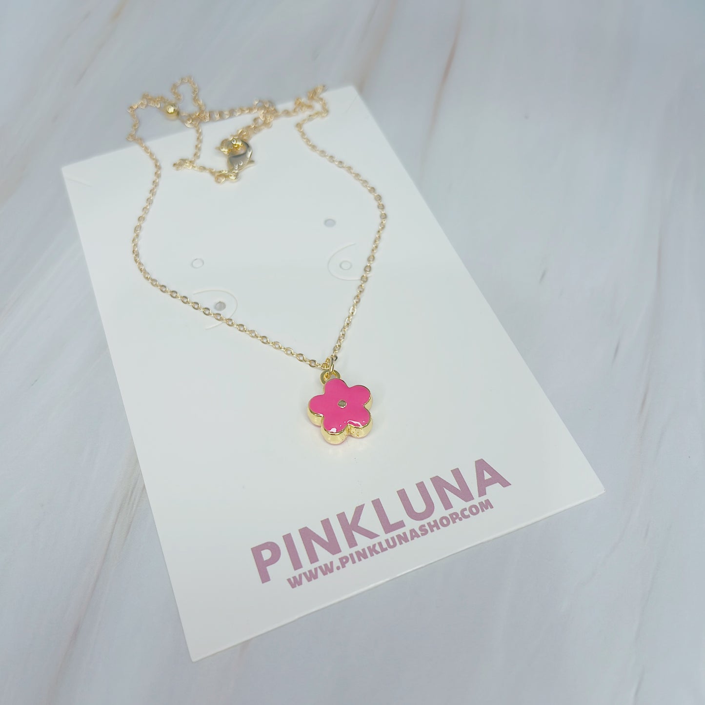 Pink Flower Necklace