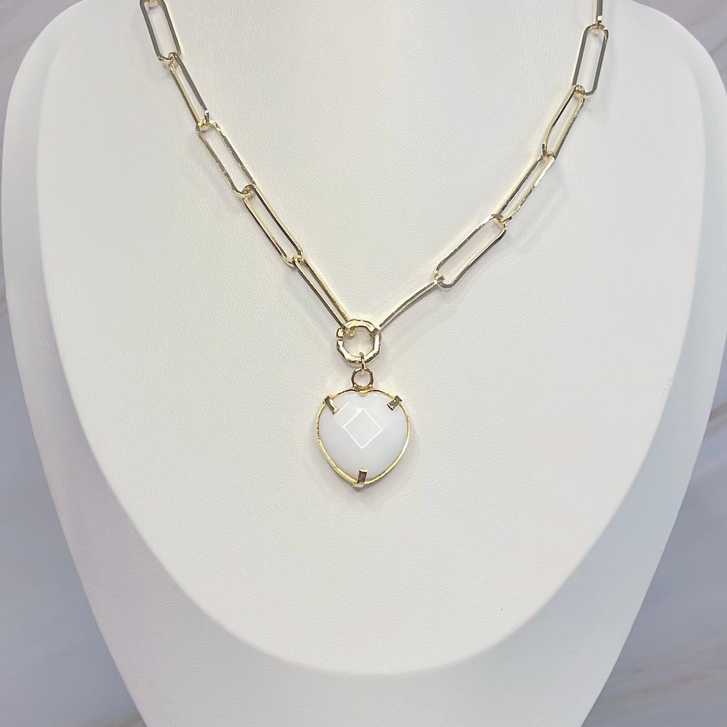 White heart necklace