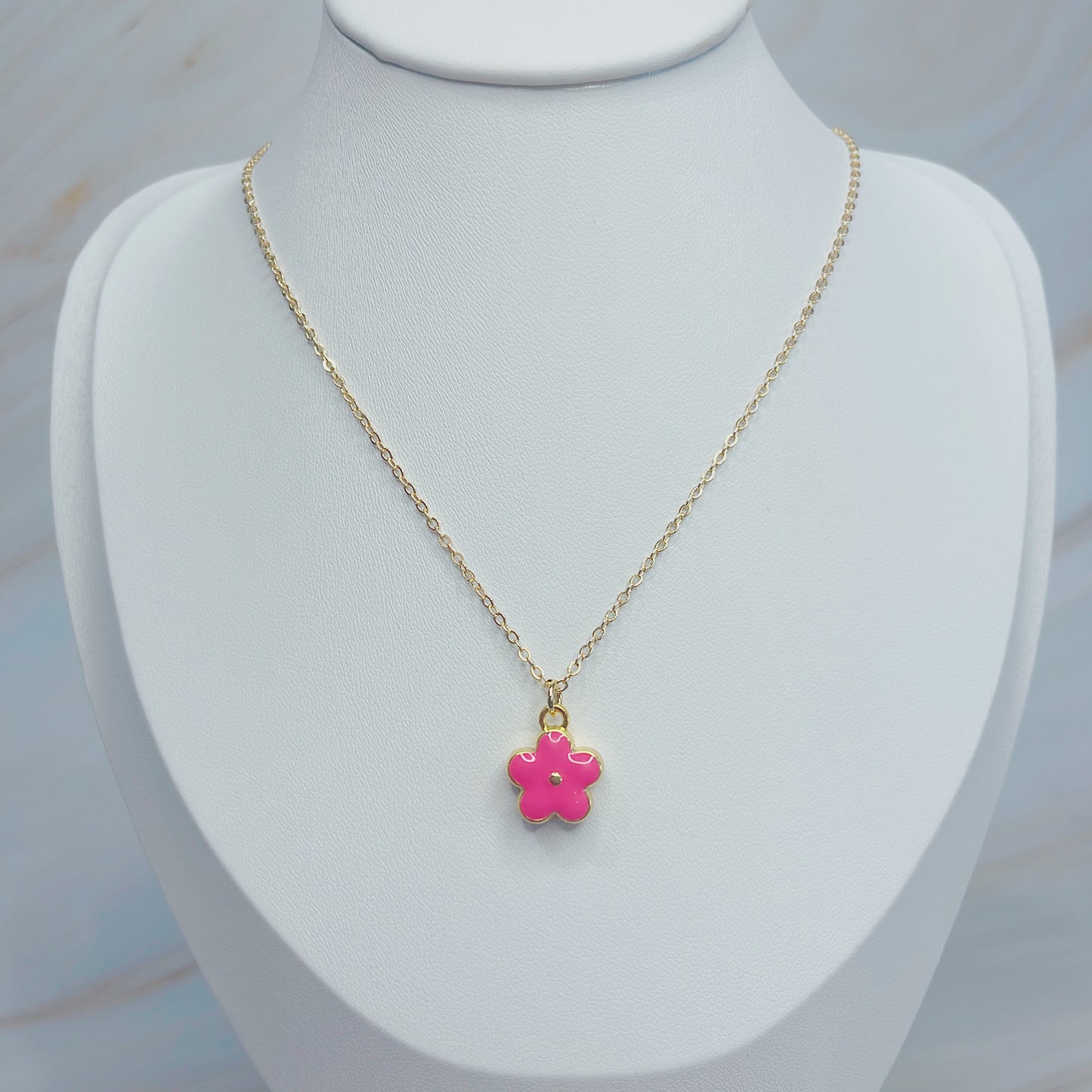 Pink Flower Necklace